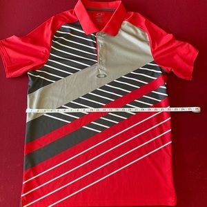 Oakley Hydrolix Mens XL Red/Black/Gray Design Golf Polo Regular Fit